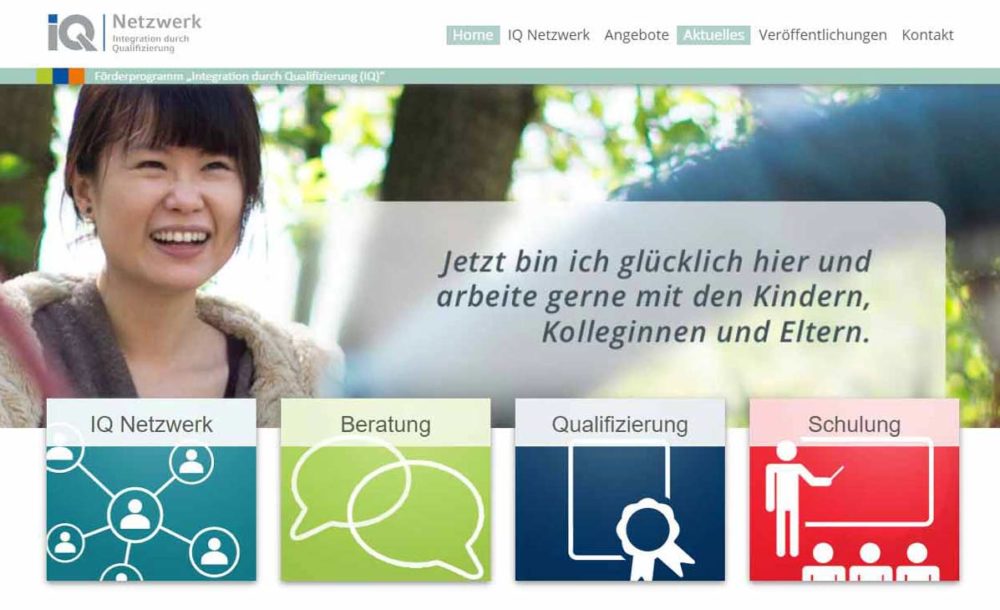 Webdesign-Relaunch IQ Netzwerk Bremen